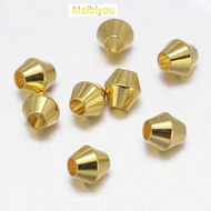 100pcs Brass Spacer Beads Bicone Golden 4x4mm Hole: 2mm