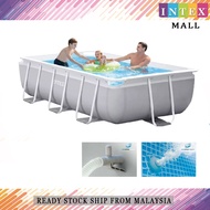 Kolam Renang Segi Empat INTEX Prism Frame di Atas Tanah - Tahan Lasak dengan Pam Penapis (300x175x80