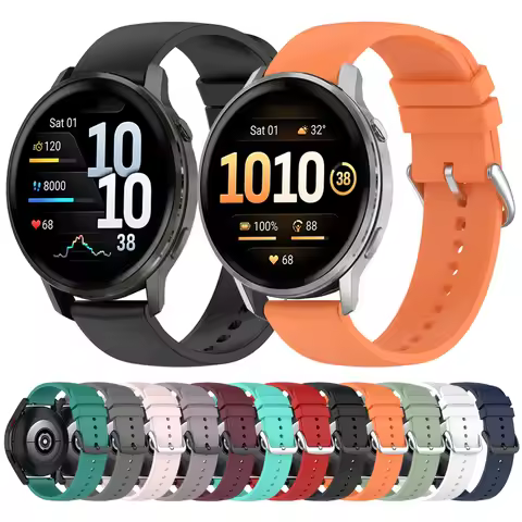 20/22mm Silicone Strap For Garmin Venu 4 45mm 3 Sq 2 Sport Watchbands For Garmin Forerunner 570 265 