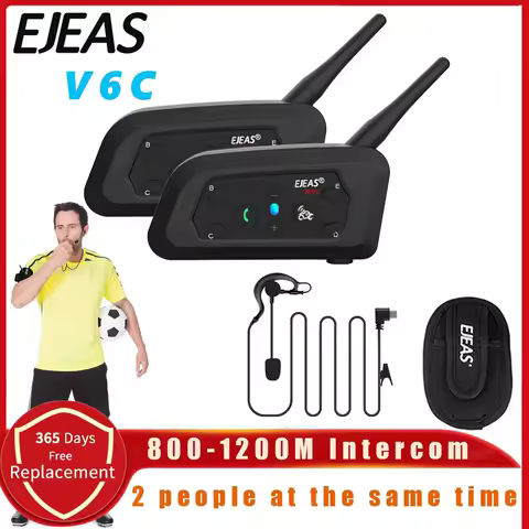 EJEAS V6C RPO Professional Football Referees Helmet Bicycle Intercom Full Duplex Headset Wireless 12