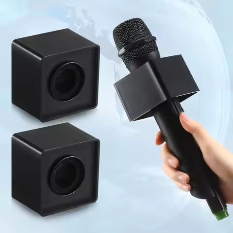 Universal Interview KTV Mic Microphone Logo Flag Stand Square Cube Shape Microphone Interview