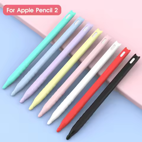 For Apple Pencil 2 Case Colorful Soft Silicone Compatible For iPad Tablet Touch Pen Stylus Protectiv