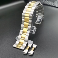 เหมาะสำหรับสายนาฬิกา Seiko Water Ghost Three-Beads สร้อยข้อมือสแตนเลสหัวเข็มขัดผีเสื้อสายเหล็กสำหรับผู้ชายและผู้หญิง 20mm22mm พร้อมหัว