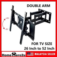 Universal Fully Adjustable LED TV Wall Mount Tilt Bracket Double Arm 26 inch to 52 inch - Homehero2u