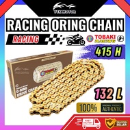 【415 132L】TOBAKI RACING GOLD ORING CHAIN 415 132L Heavy Duty Chain Rantai arm panjang rantai oring