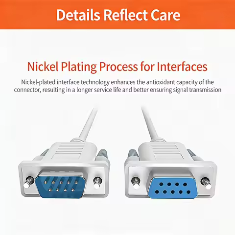 DB9 RS232 Serial Cable 9 Pin Male to Female COM Extension Cable Plug & Play Tinned Copper Core Indus