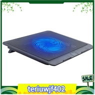 【●TI●】Laptop Fan Cooling Pad with Big Fans, Portable Laptop Cooling Fan with 2 in 1 USB Port, Blue LED Light, Adjustable Stand