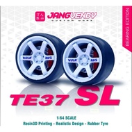 JV Wheels Diecast Rubber Tires model TE37 SL with Discbrake and Bearings