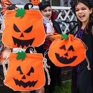 Household Pumpkin Shaped Candy Snack Handbag - Colorful Non-Woven Halloween Tote Bags - Lightweight 