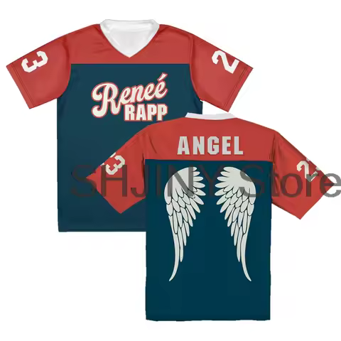 Renee Rapp Angel Football Jersey 2025 Bite Me Tour T-shirt Short Sleeve Tee Men Women Outdoor Street