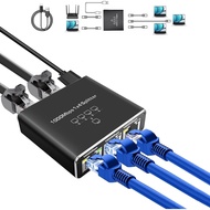 Gigabit Ethernet Splitter - 1 to 4 High Speed, 4 Devices Simultaneously Networking, 1000Mbps, USB Po