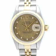 勞力士 Datejust 10P 鑲鑽千鳥格金 69173G 女士腕錶 40548