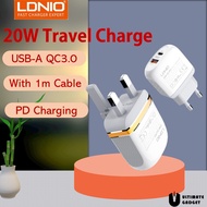 LDNIO A2316C TYPE-C PD+QC 3.0 FAST CHARGING 2-PORT QUICK ADAPTER