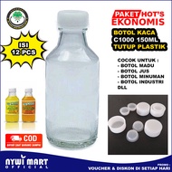 ( PAKET ISI 20 ) Botol kaca 150ml Tutup Plastik / Botol UC / Botol C1000 / Botol ASI / Botol Jamu / 