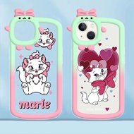 (Monster Case) For OPPO Reno8 Reno7 Z Reno7 Pro Reno6 Pro 5G Reno5 Reno4 5G R17 R15 Cartoon White Cat Mary Monster Lens Phone Softcase Protective Cover Shockproof Silicone Casing