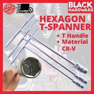 BLACK HARDWARE T Handle Socket Nut Tork Spanner Box Buka Tayar Basikal Motor Car Kereta Plumber Wrench T 8 MM Set 字扳手