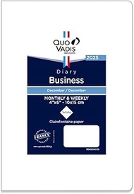 Quobadis qv004rech-pe Diary Diary "Business/Refill" (Weekly Vertical, Begins December 2024, A6 Trans