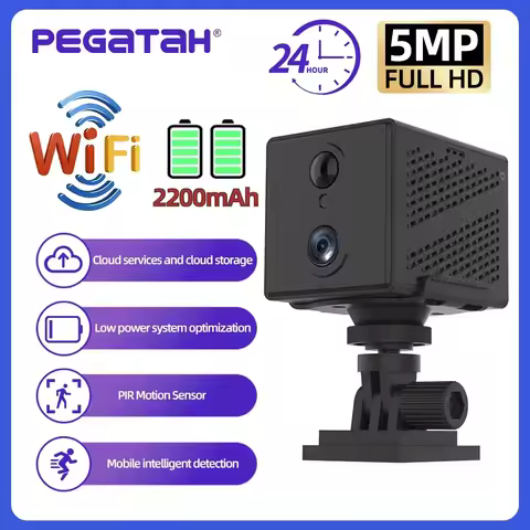 BIG SALE WIFI Mini Camera 5MP 2200mAh Battery Wireless 4G Night Vision Motion Detection CCTV Two-way