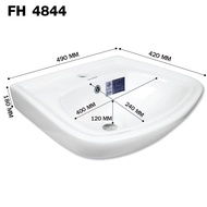 Blue diamond อ่าง อ่างล้างหน้า แขวนผนัง เซรามิค ขนาดเล็ก FH 4833 ทรงกลม FH 4844 ทรงเหลี่ยม พร้อมพุกย