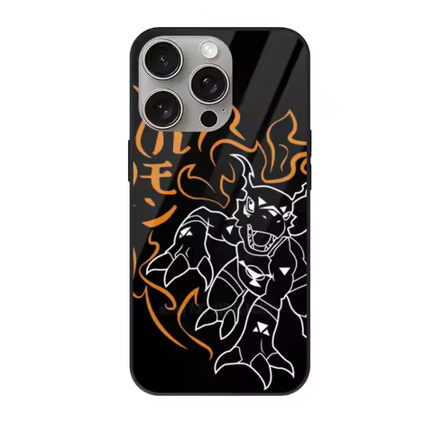Guilmon Digimon Tamers Alt Color Tempered Glass Phone Case For Iphone 16 15 14 13 12 11 Etc.Series C