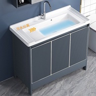 [COD] laundry basin with washboard balcony pool outdoor floor cabinet space aluminum hand washing integrated