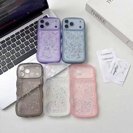 Epoxy Glitter Suitable for Apple 16e Phone Case iPhone17Promax Wavy Edge 14/11 Transparent Phone Cas
