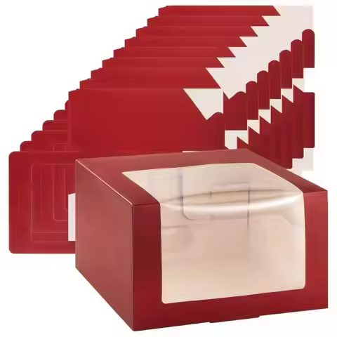 5pcs Gift Boxes with Window, 7.68x7.68x4.72 Inches Display Box for Hat, Hat Storage Containter for B