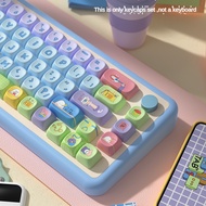 PBT Work Egg Cute Cartoon Theme Keycaps MOA Height Cute Creative Keycaps Adaptable To 61/63/64/67/68