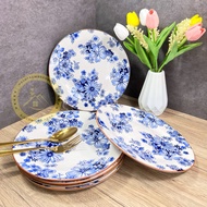 BLUE CHELSEA | FINE PORCELAIN 10.5” Buffet Plates (6pcs) Giacomo Fine Porcelain Dining Set C1B