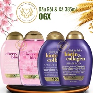 [Thai Import] Shampoo & Biotin Collagen Conditioner OGX Biotin & Collagen | Cherry Blossom 385ml - R