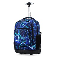 Student Travel Bag with Trolley. Multifunction 2 Wheels Trolley School Bag with Hidden Dust Cover. Kids Luggage 3 Compartment Waterproof Backpack .