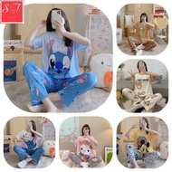 Pyjamas Set 2piece Long Pant Cartoon Comfortable Sleepwear Nightwear/Baju Tidur Pasang Seluar Panjan