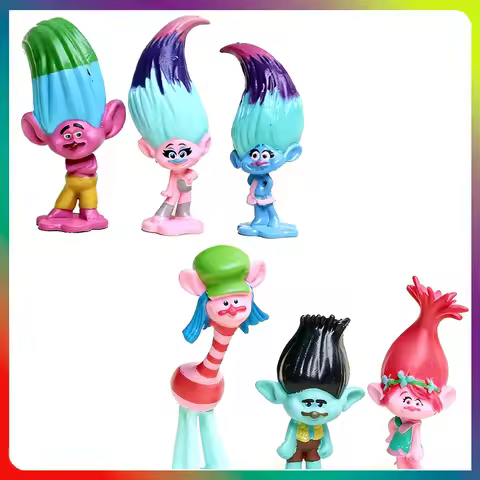 12pcs/Set Trolls Branch Critter Skitter Action Figures PVC Cartoon Character Toys for Trolls Themed 
