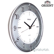[100% Original] ORIENT Wall Clock QUARTZ OD182 Silver Jam Dinding OD 182