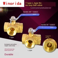 ┱1/2 IN Copper Three Way Ball Valve T Type L Type 1/4IN 3/8IN 3/4 IN 1 IN Inner Wire Valve Switc ☚❣