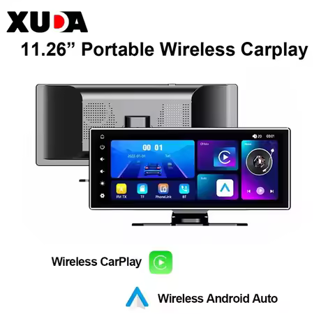 XUDA 11.26 Inch Portable Wireless CarPlay Screen Multimedia Video player Radio FM Compatible with An
