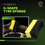 CP CAR Detailer U-Shape Tyre Sponge Tayar Wash & Wax Applicator Pad 轮胎海绵