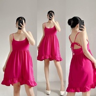 LF FYANG SEXY CLASSY TWO WAY BACKLESS RUFFLE DRESS/FASHIONABLE ELEGANT SLEEVELESS MINI DRESS