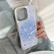 case for iphone X xsmax 11 12 13 14 15 16 Pro Max Plus Series Blue stars pattern transparent tpu pho
