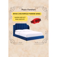 (Queen/King) VELVET Katil Divan Queen Murah Divan King Size Katil Queen Bed divan queen bed frame Chesterfield Modern