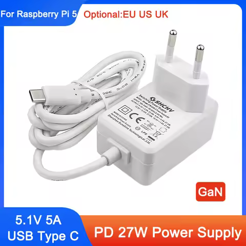 Raspberry Pi 5 PD 27W Power Supply USB Type C 5.1V 5A Power Supply Charger EU US UK Plug Power Adapt