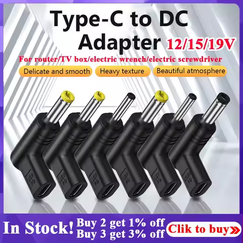 15V Converter Adapter PVC Type C To DC Jack Plug Charging Adapter Multifunctional Type-C To DC Jack 