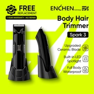 Enchen Spark 3 Body Hair Trimmer Epilator For Men Women 100% Waterproof Electric Body Hair Shaver