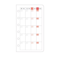 Zhuyou A6/50K 6-Hole Universal Manual Inner Page/Non-Time-Effective Self-Filling Monthly Plan Loose-