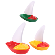 3Pcs Bath Boat Toy Plastic Sailboats Toys Bathtub Sailing Boat (Multicolor Small+Middle+Large Size)