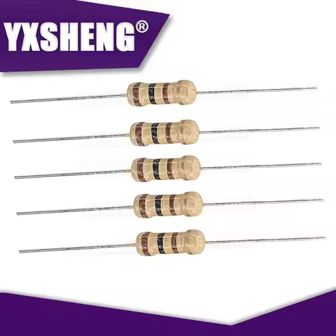 50PCS Carbon Film Resistors 1/2W 5% 100R 220R 1K 1.5K 2.2K 4.7K 10K 22K 47K 100K 100 220 1K5 2K2 4K7