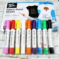 Set of 9 Mont Marte FABRIC PAINT Pens - Mpn0116 - FABRIC PAINT STICKS MONT MARTE