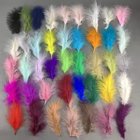 Fluffy Marabou Feather Dyed Feather Turkey Carnival, Halloween Plume, DIY Craft, 31 Colors, 10-15 cm