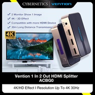 Vention HDMI Switcher 1 Input 2 Output 4K HDMI Splitter with Power