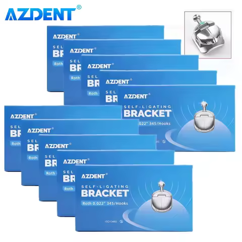 10 Boxes AZDENT Dental Bracket Orthodontic Braces Spherical Ball-Shaped Monoblock MIM Self-Ligating 